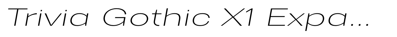 Trivia Gothic X1 Expanded Thin Italic